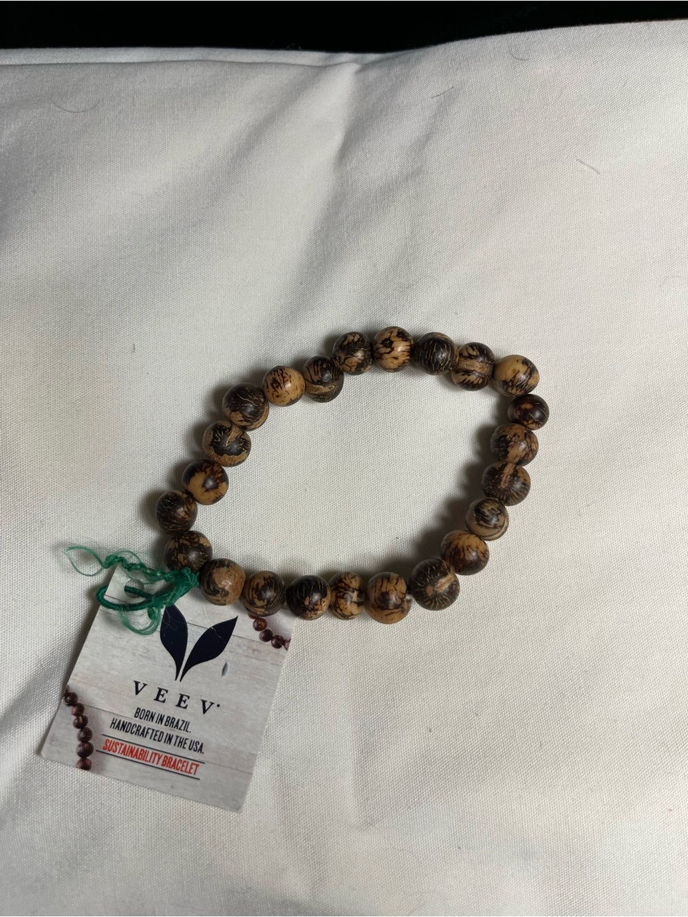 VeeV Brown Natural Bead Stretch Bracelet